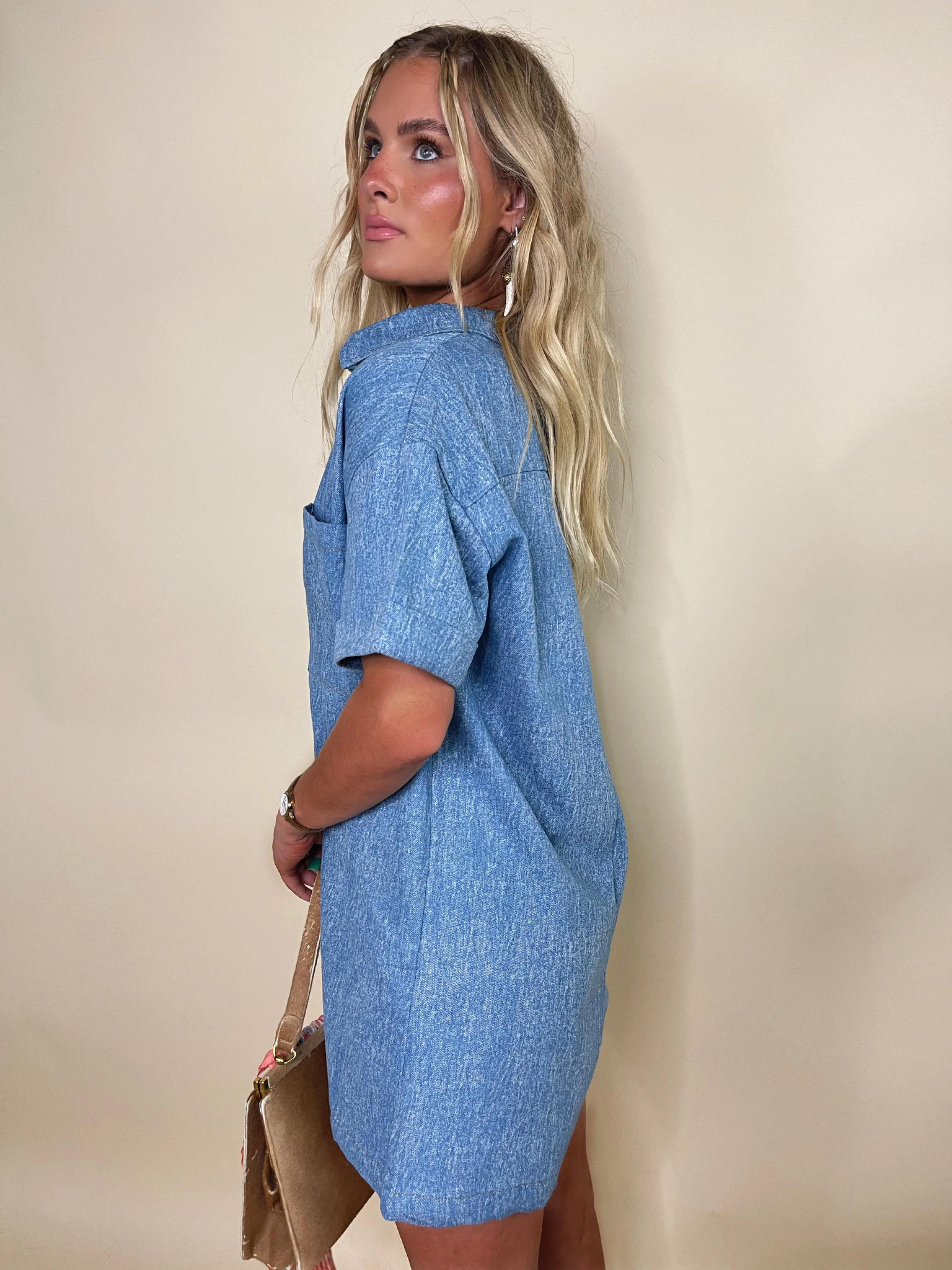 Effortless Oversized Denim Romper