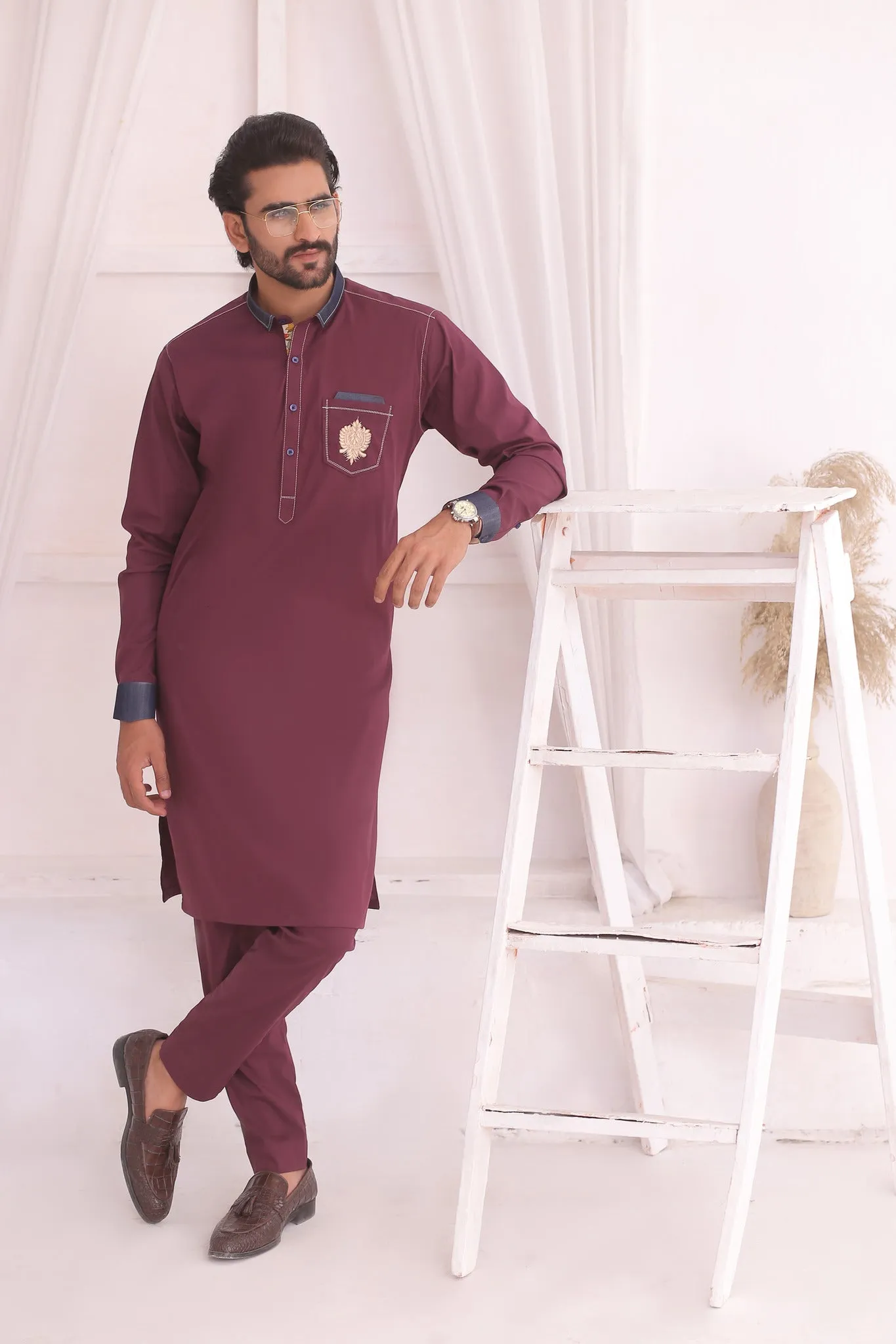 ER 685 Maroon kurta Pajama Dress