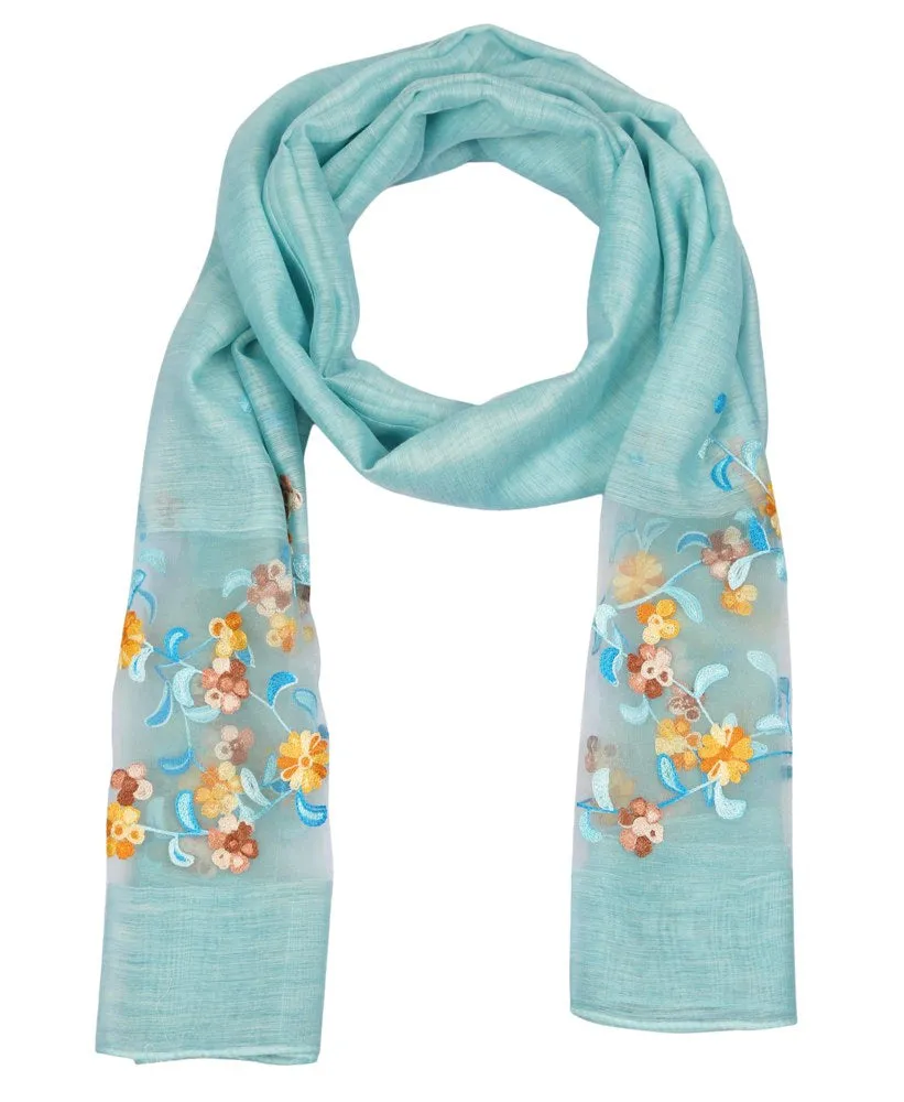 FabSeasons Solid Blue Viscose Stylish Scarf