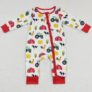 Farm Print Infant Baby Romper Kids Jumpsuit LR0672