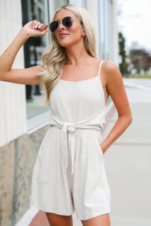 FINAL SALE - Certainly Splendid Linen Romper