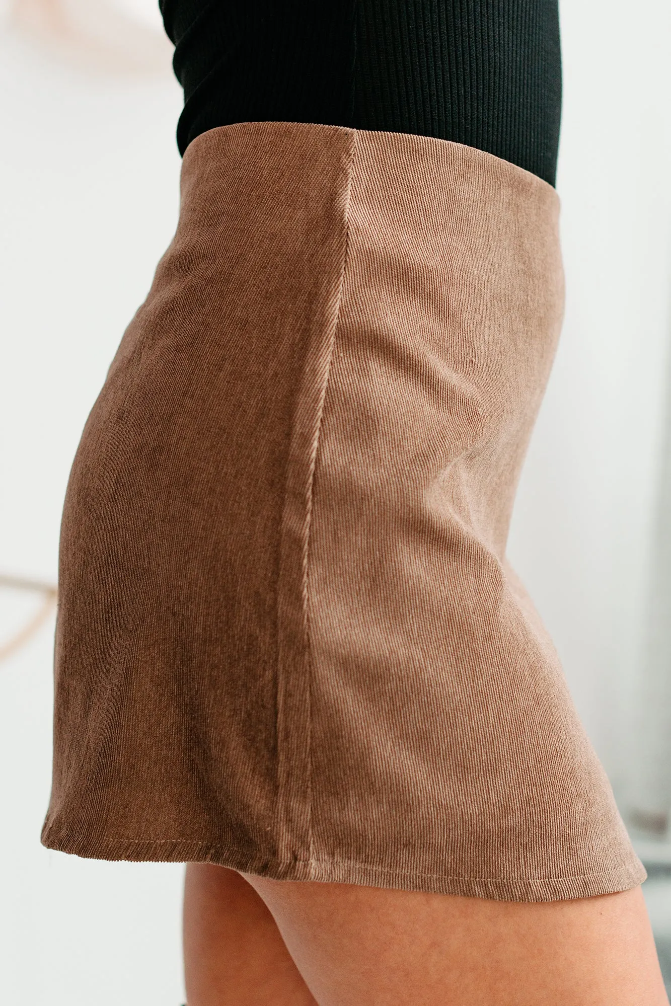 Find Me Later Corduroy Mini Skirt (Camel)