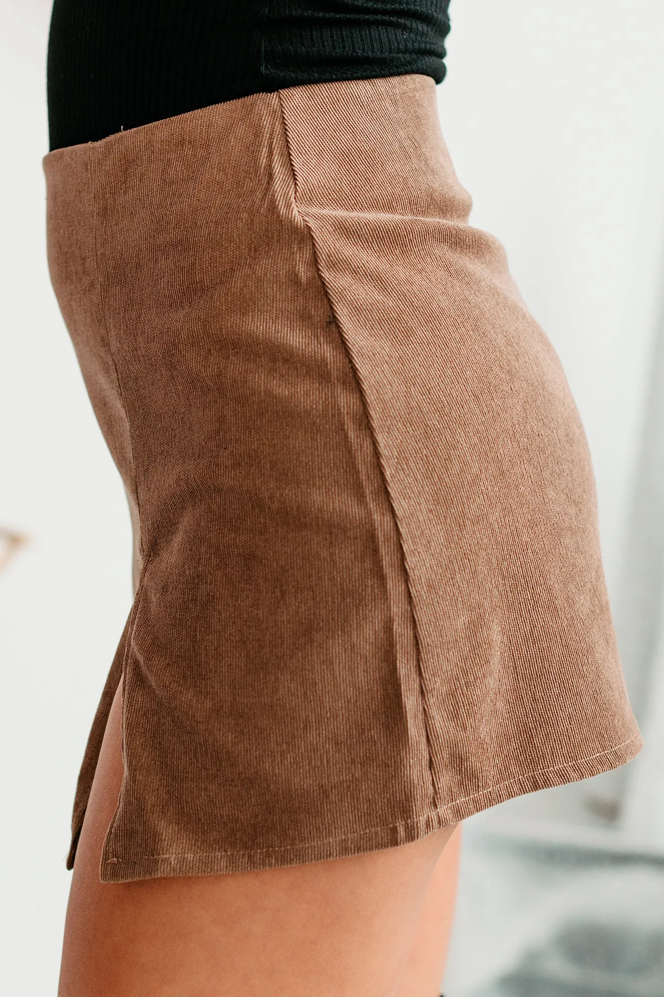 Find Me Later Corduroy Mini Skirt (Camel)