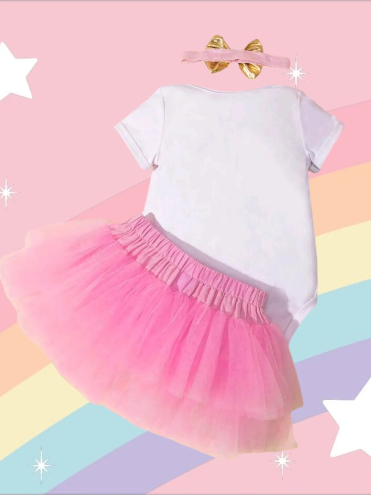 First Birthday Romper,  Tutu Dress and Headband #1000899