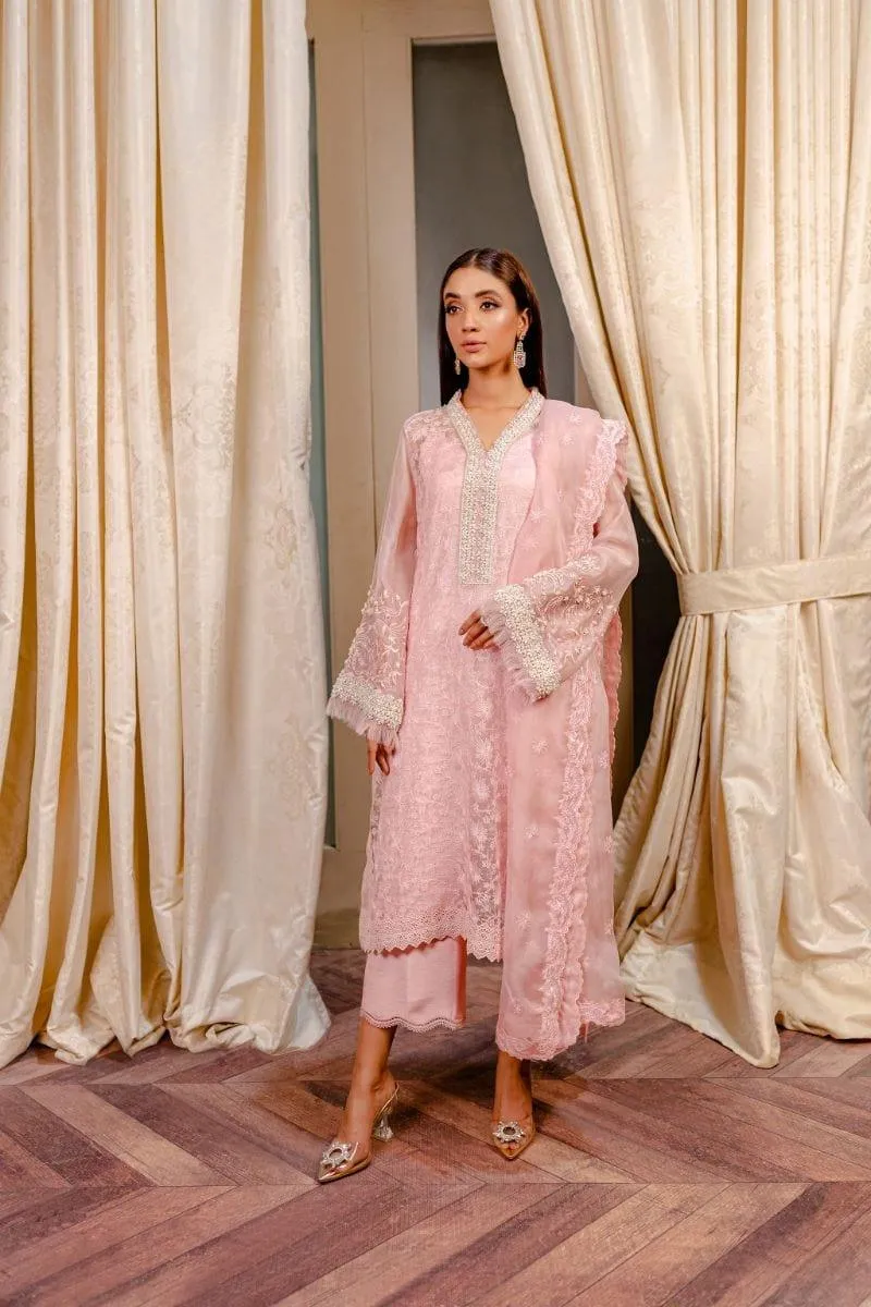 Fozia Khalid - Crepe Rose - Embroidered - 4 Piece