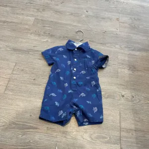 Free Planet Blue dino snap Ctn Romper 0-3m