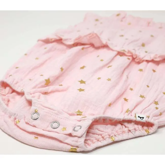 Gauze Romper - Gold Stars *LAST ONE - 6/12m*