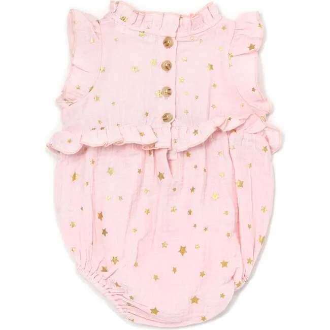 Gauze Romper - Gold Stars *LAST ONE - 6/12m*