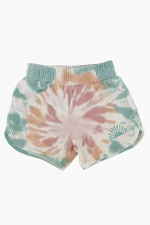 Girls Shorts Tiny Whales Tie Dye Desert