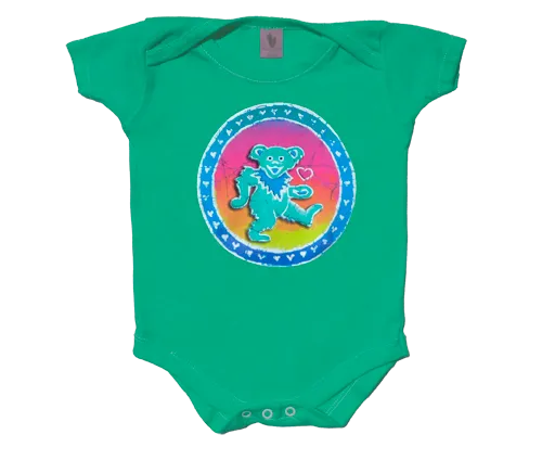 Grateful Dead "Dancing Bear on Green" Infant Onesie Romper