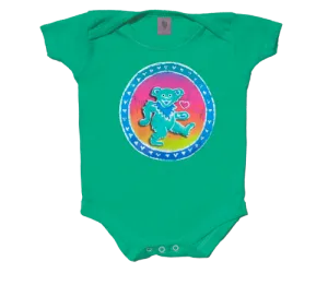 Grateful Dead "Dancing Bear on Green" Infant Onesie Romper