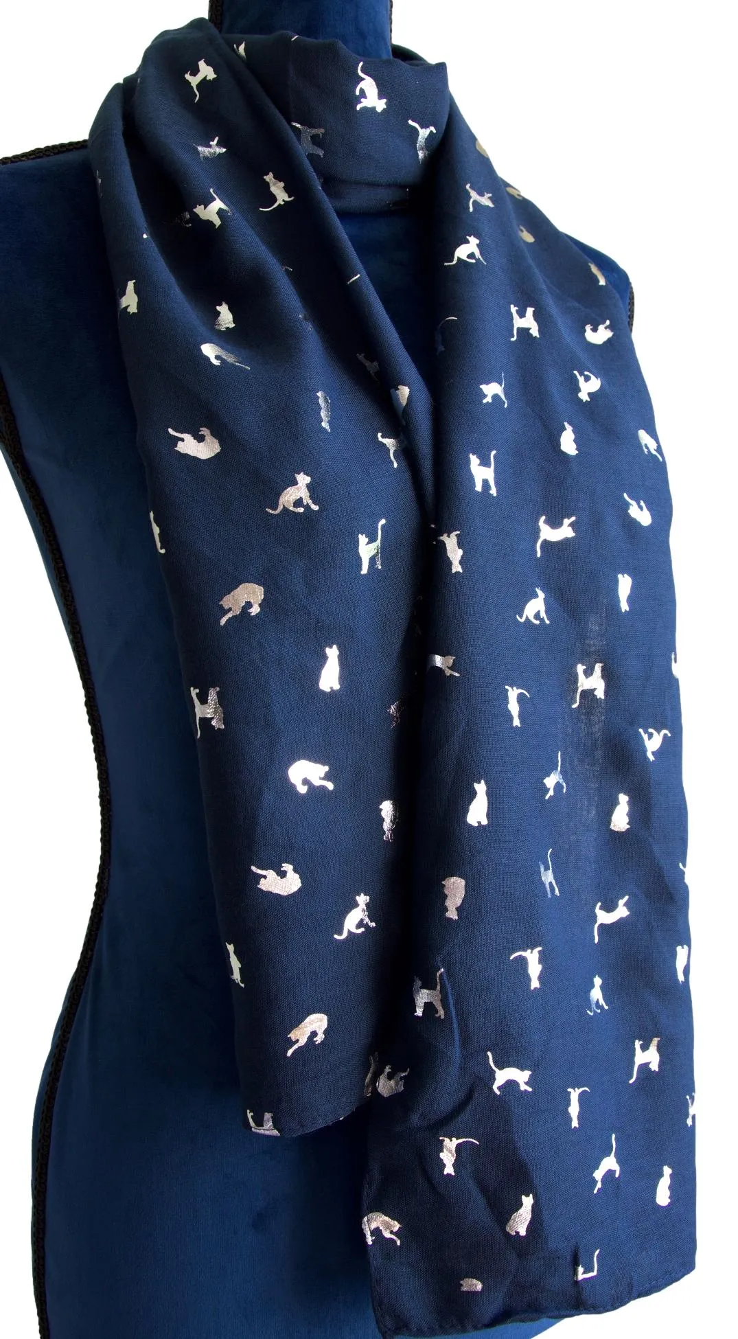 Grey and Blue Biccari Cat Foil Scarfs - Gift Set