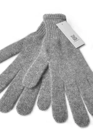 Grey cashmere gloves for women