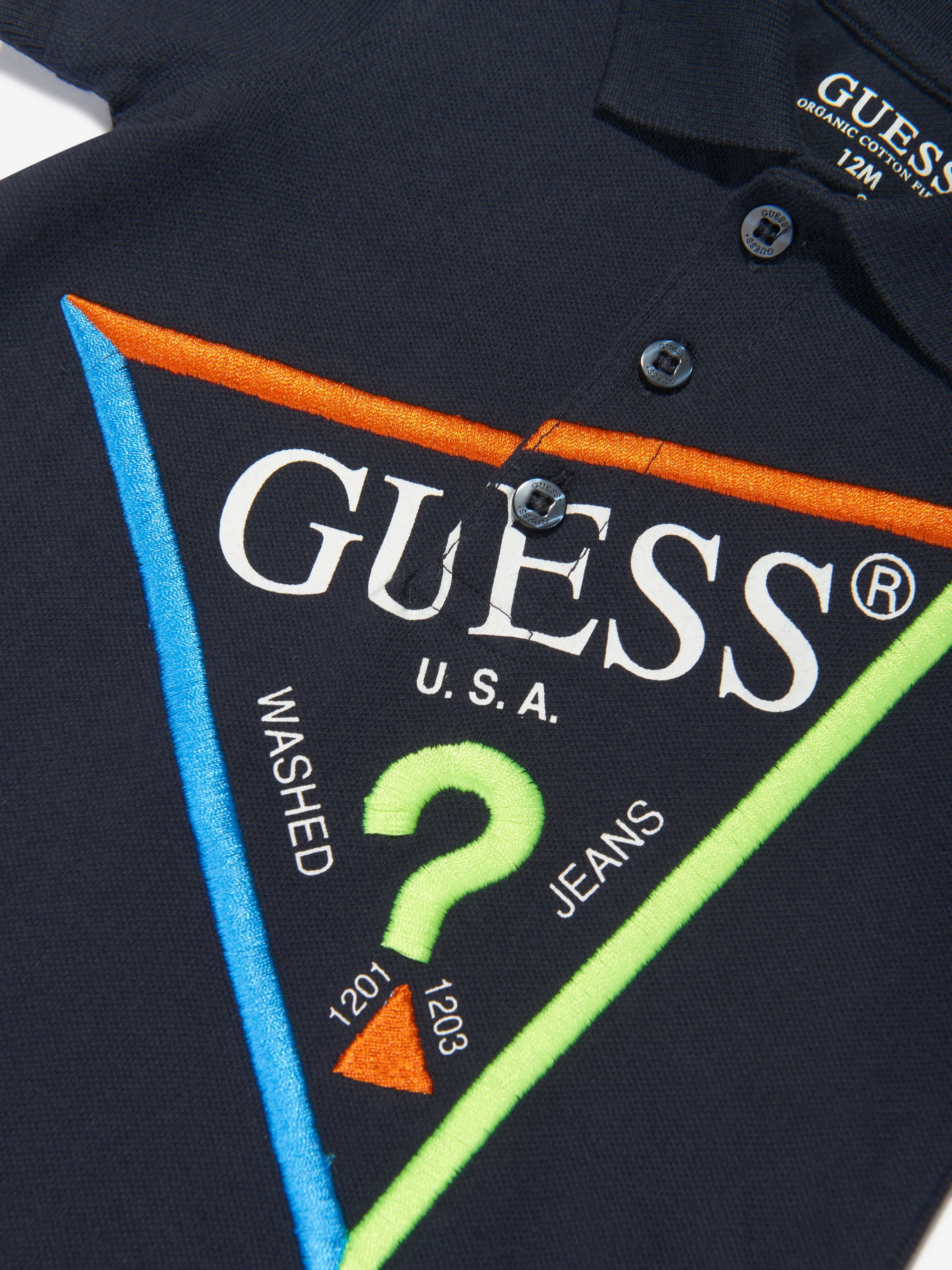 Guess Baby Boys Logo Romperin Navy