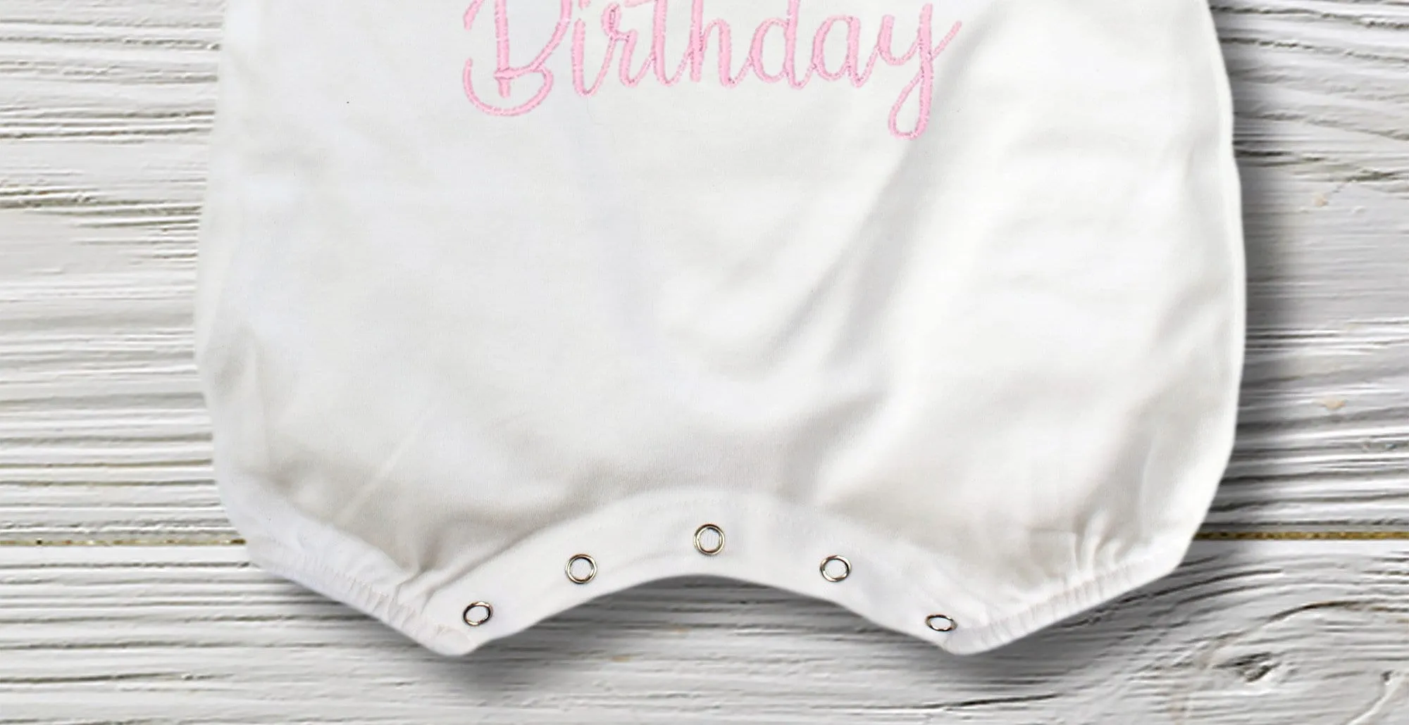 Halfway to One Baby Girl Romper - Sweet Cupcake Embroidery, 1/2 Birthday Outfit