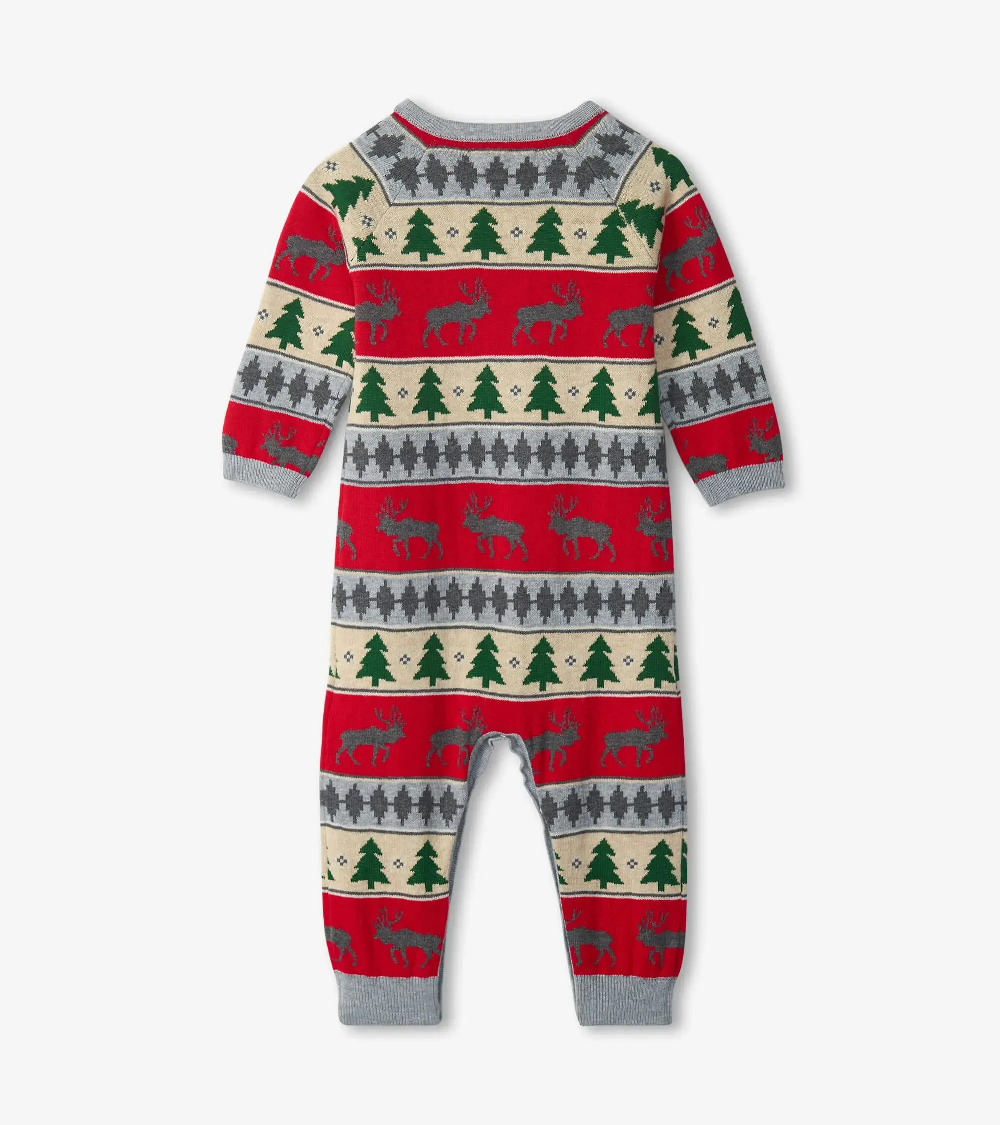 Holiday Elk Fair Isle Baby Sweater Romper | Hatley