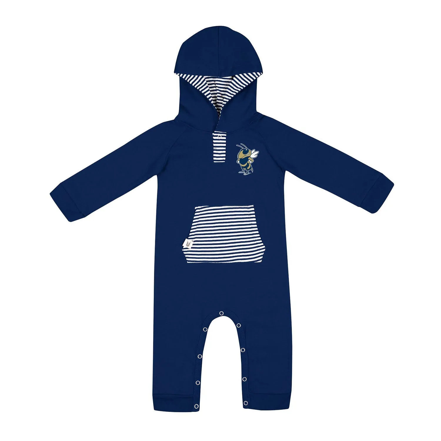 Infant Georgia Tech Yellow Jackets Wonkas Navy Romper