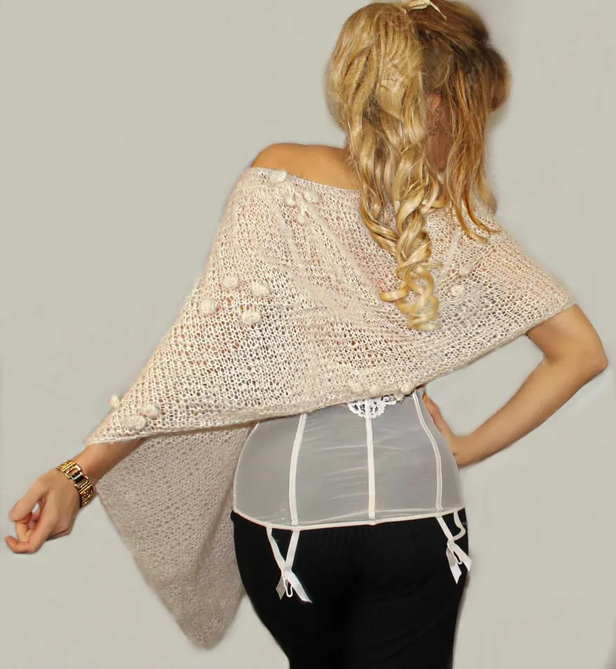 Ivory Boho Weddings Alpaca Wool Shrug