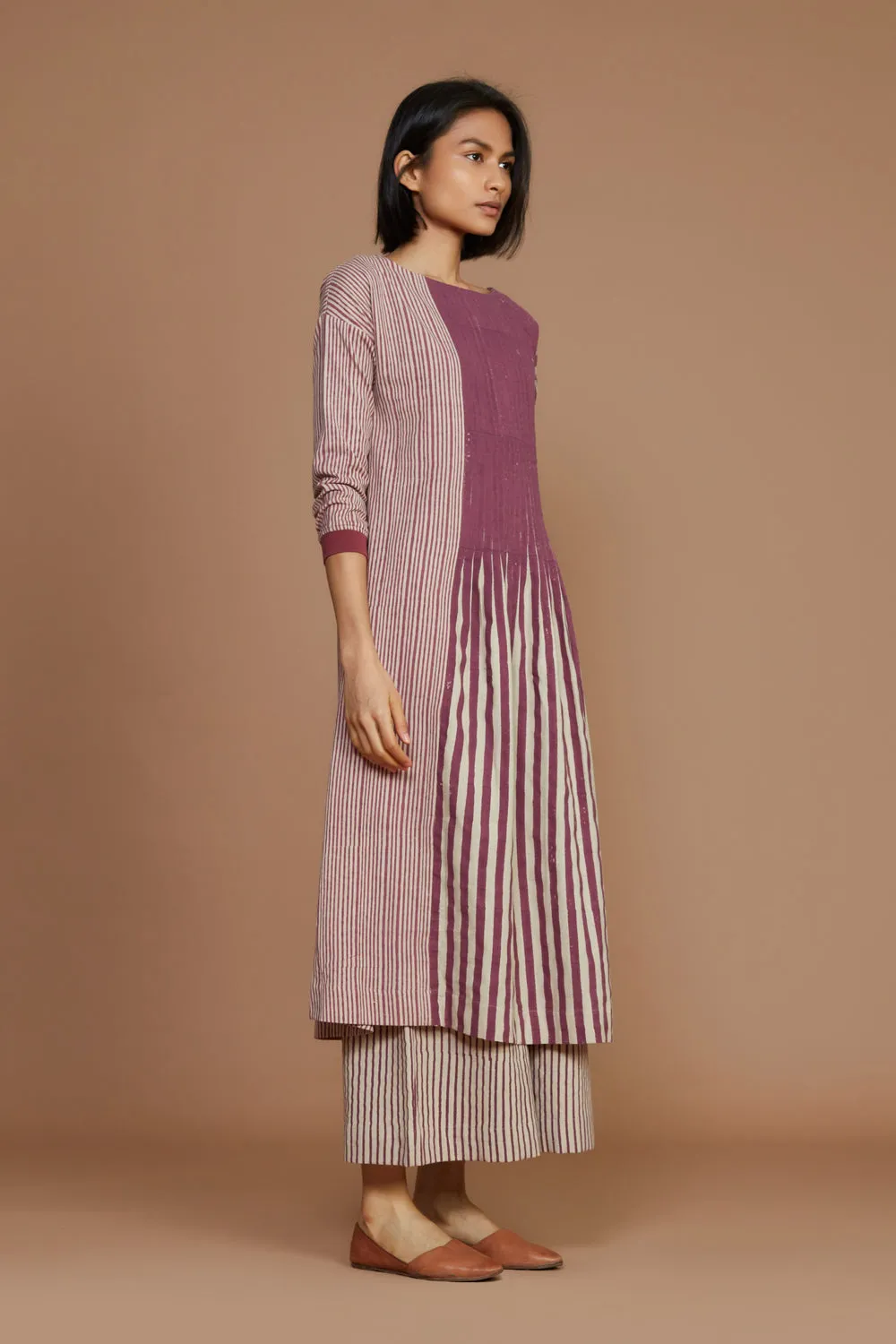 Ivory With Mauve Striped Re Pants