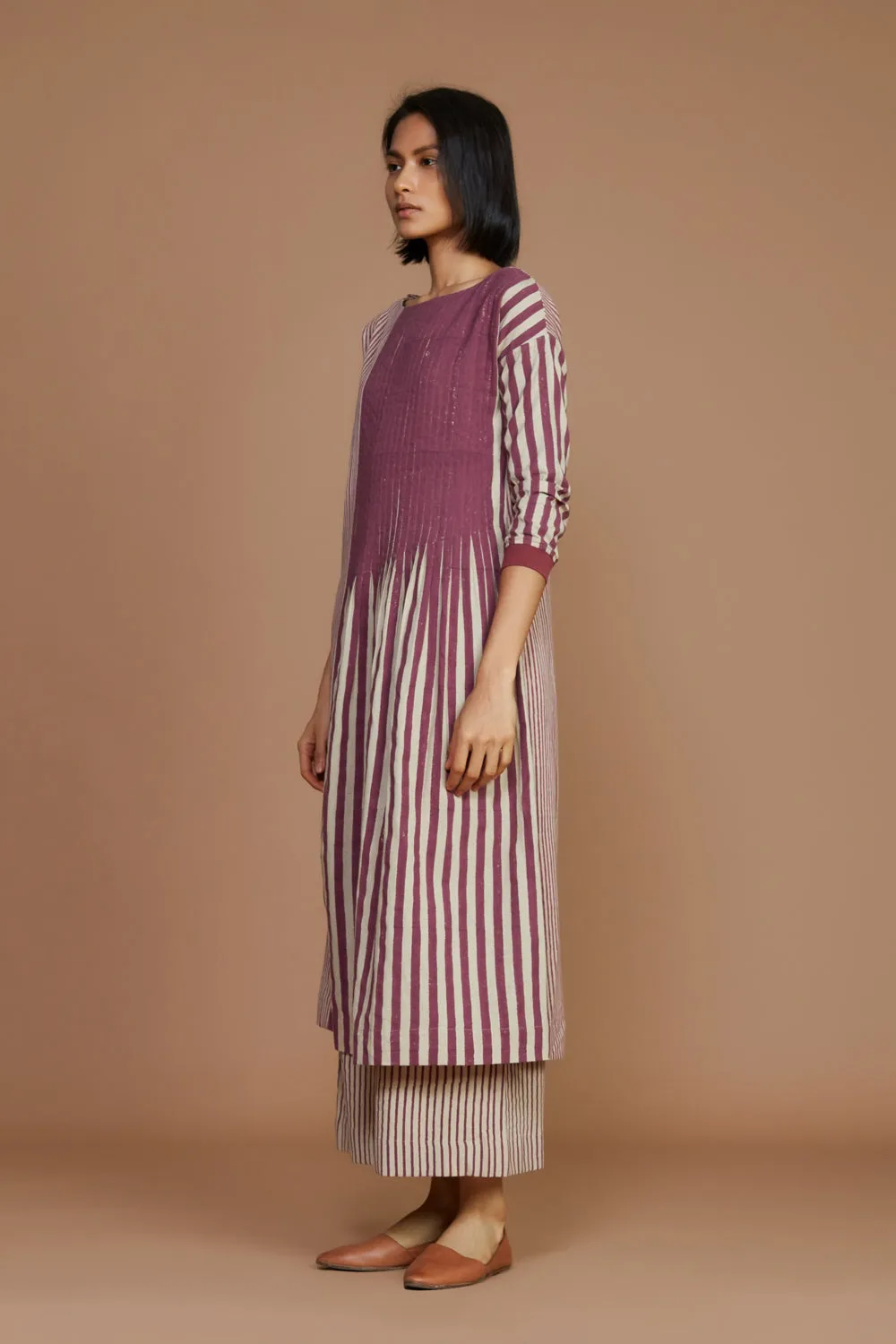 Ivory With Mauve Striped Re Pants