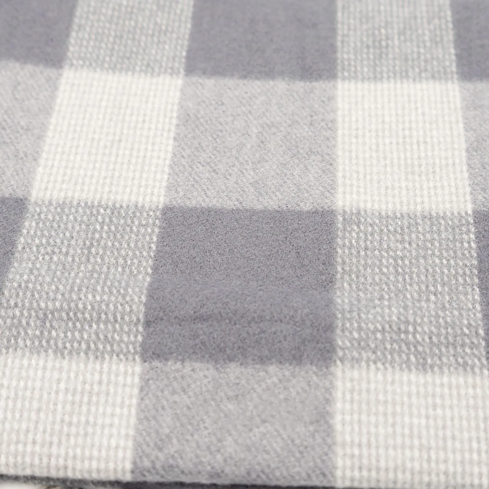 Joules Tytherton Grey Check Brushed Wool Mix Scarf for Men