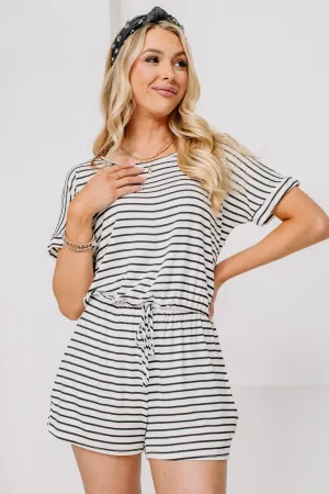 Jump Around Striped Romper | White/Black