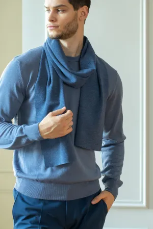 Knit Lightweight scarf for men merino wool