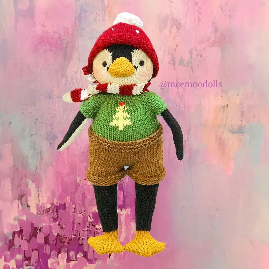 Knit Pascal the Penguin. Knit animal patterns. Knitted toy patterns. Meemoodolls