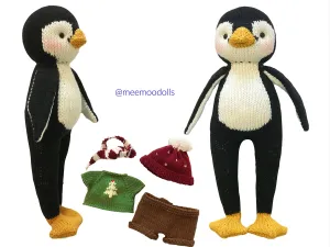 Knit Pascal the Penguin. Knit animal patterns. Knitted toy patterns. Meemoodolls