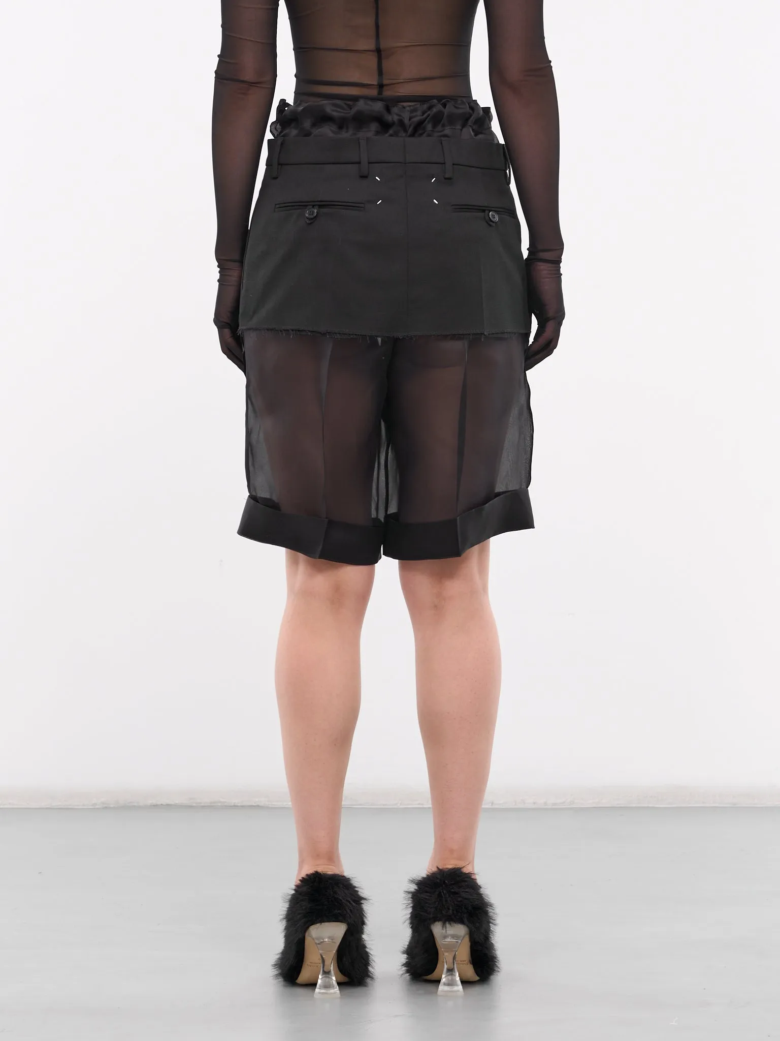 Layered Skirt Shorts (S51ME0024-MTN028-900-BLACK)