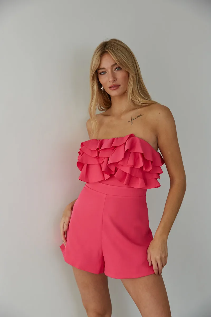 Leilani Strapless Ruffle Romper