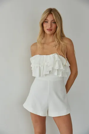 Leilani Strapless Ruffle Romper