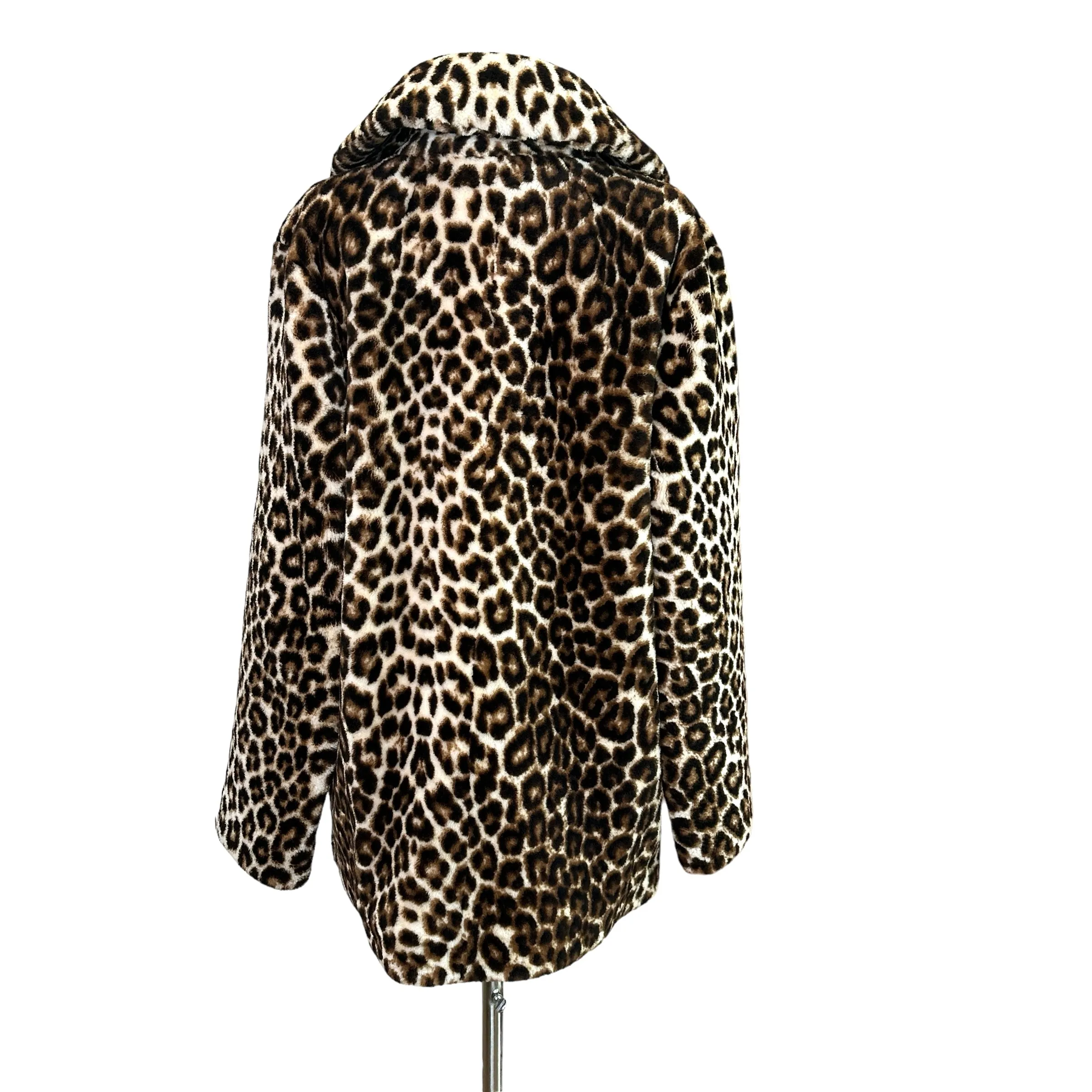 Leopard Printed Shearling Coat - M