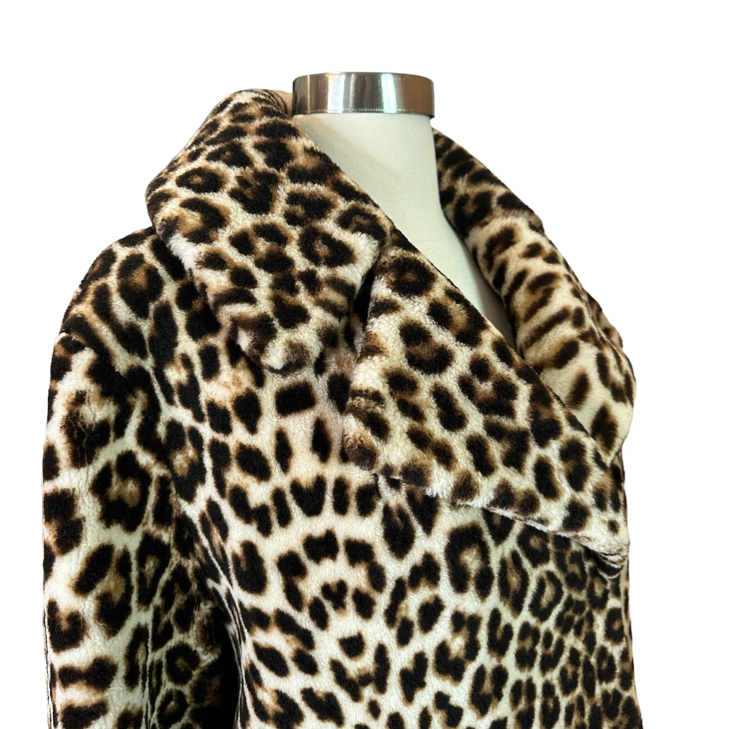 Leopard Printed Shearling Coat - M