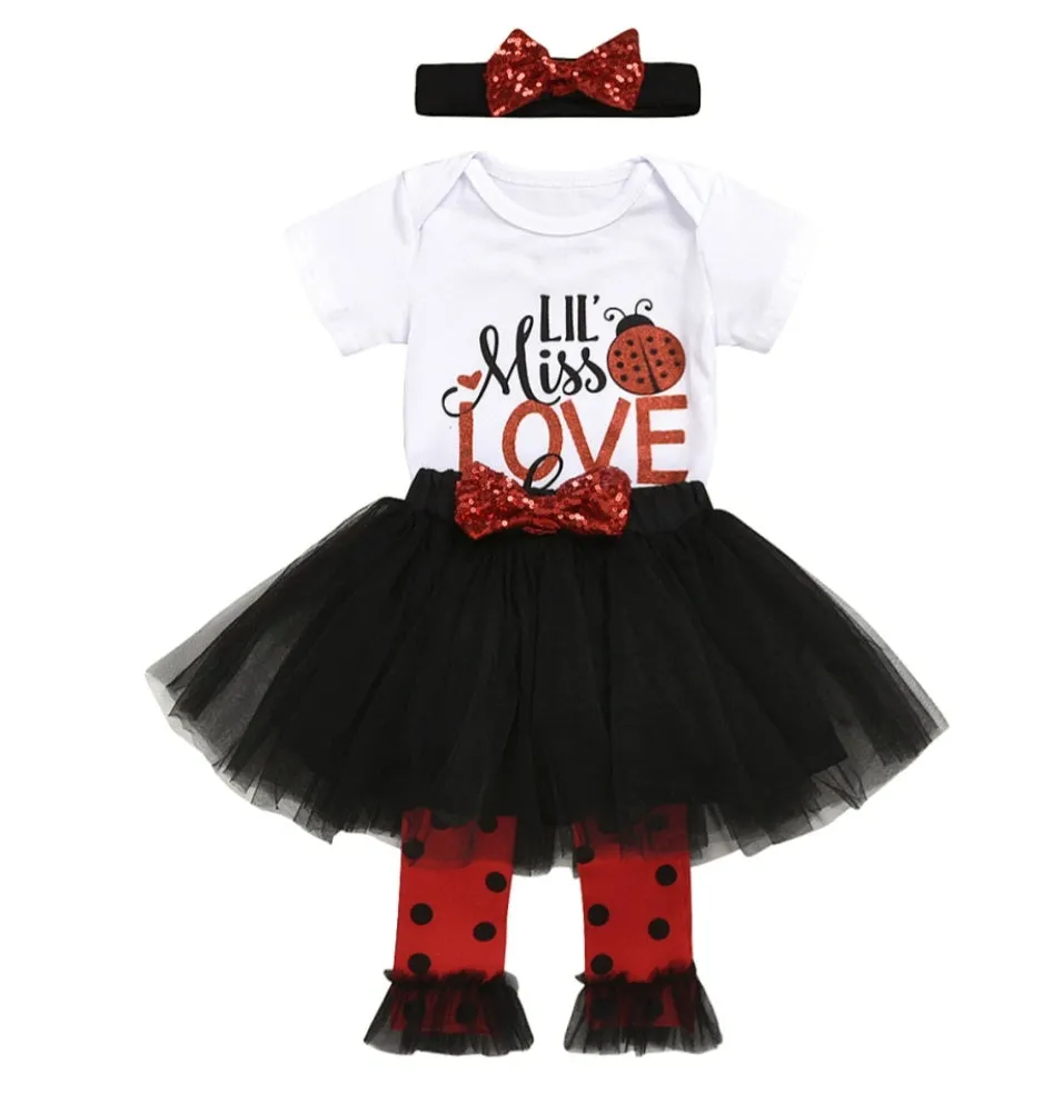 Lil' MISS LOVE Bug Romper,  Tutu,  Leggings and Headband #1000218