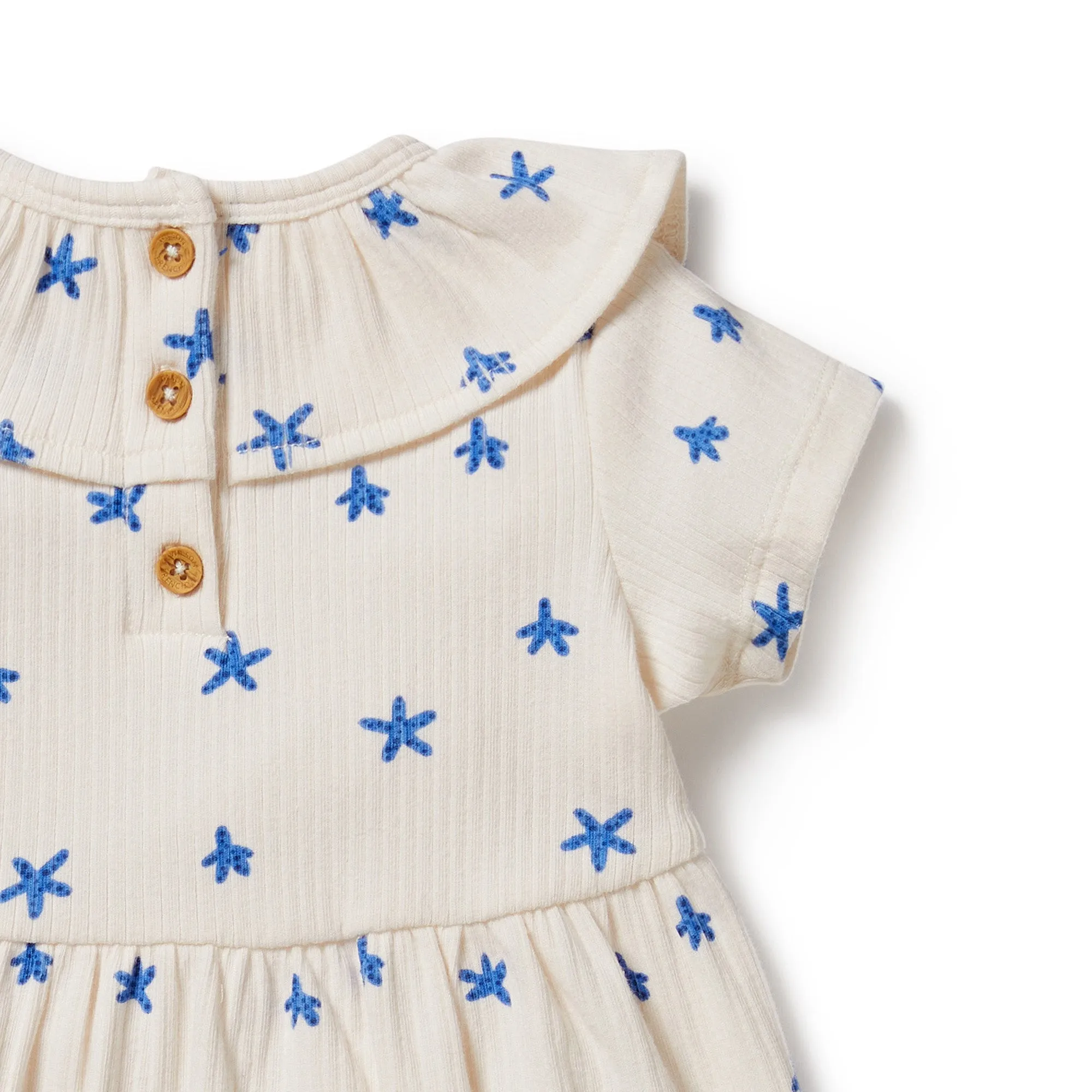 Little Starfish Organic Rib Ruffle Dress