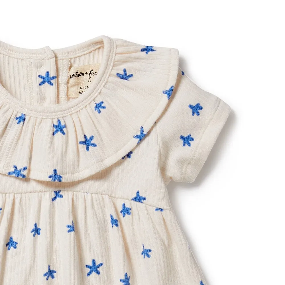 Little Starfish Organic Rib Ruffle Dress