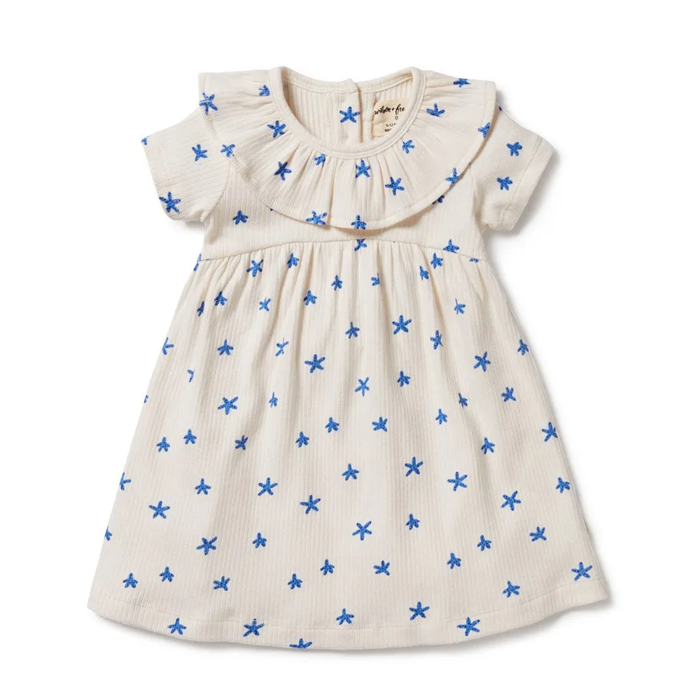 Little Starfish Organic Rib Ruffle Dress