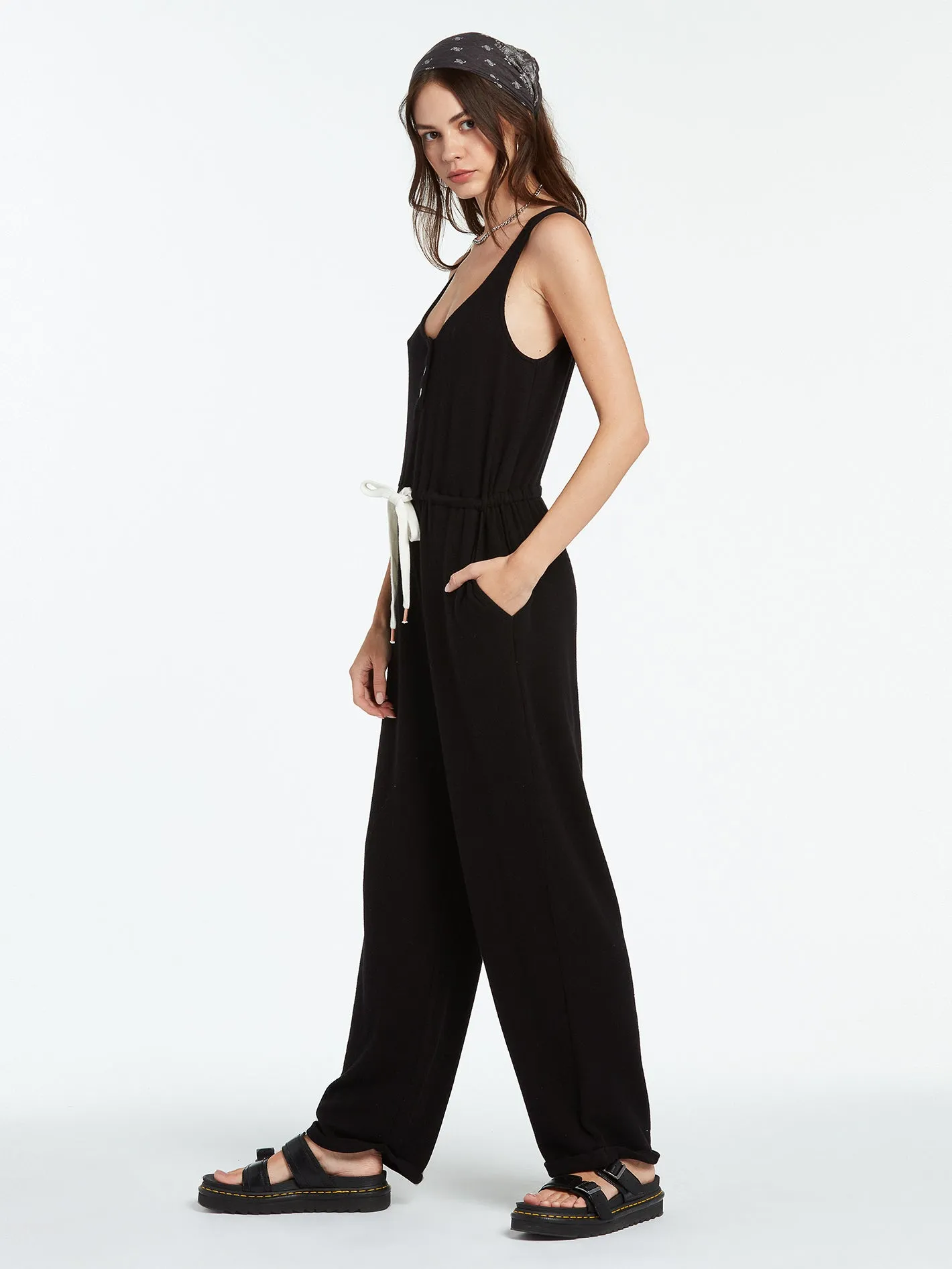 Lived In Lounge Romper - Black