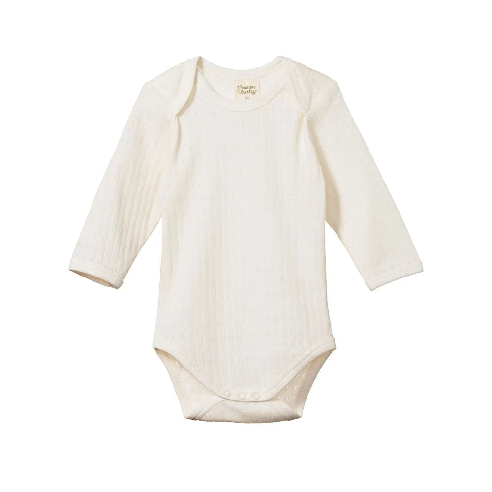 Longsleeve Romper - Pointelle - Organic Cotton