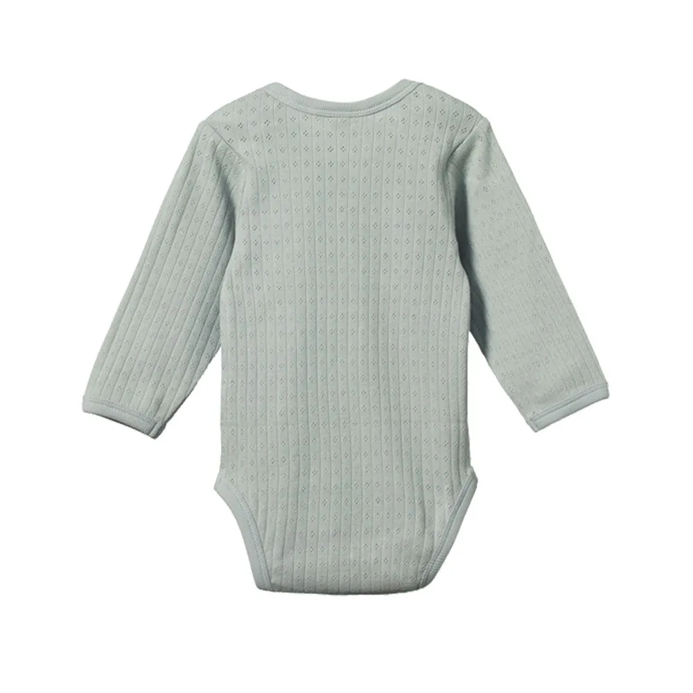 Longsleeve Romper - Pointelle - Organic Cotton