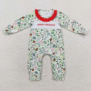 LR1176   baby girl clothes embroidery flower  girl christmas winter romper-2024.6.28