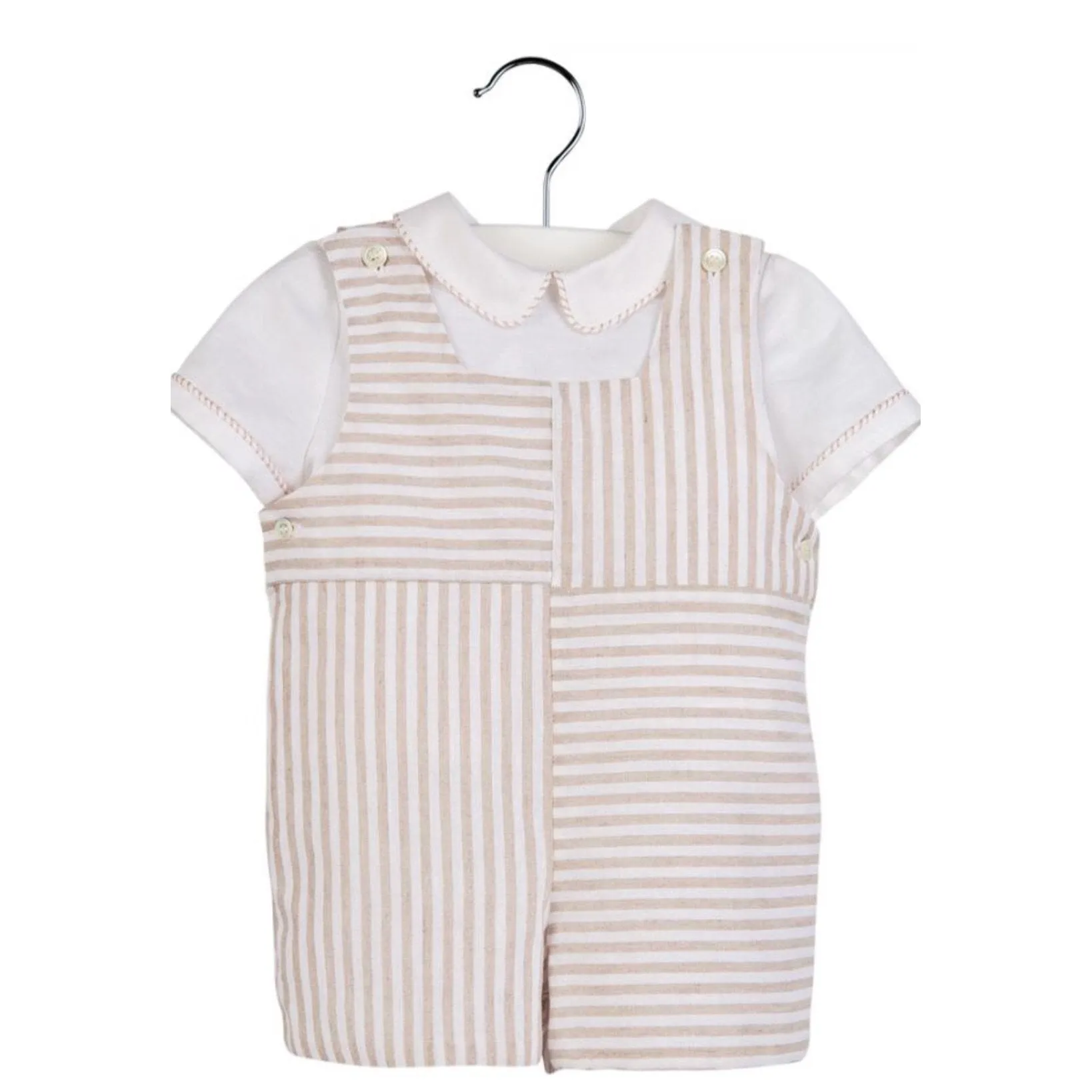 Luli & Me Boys Linen Romper