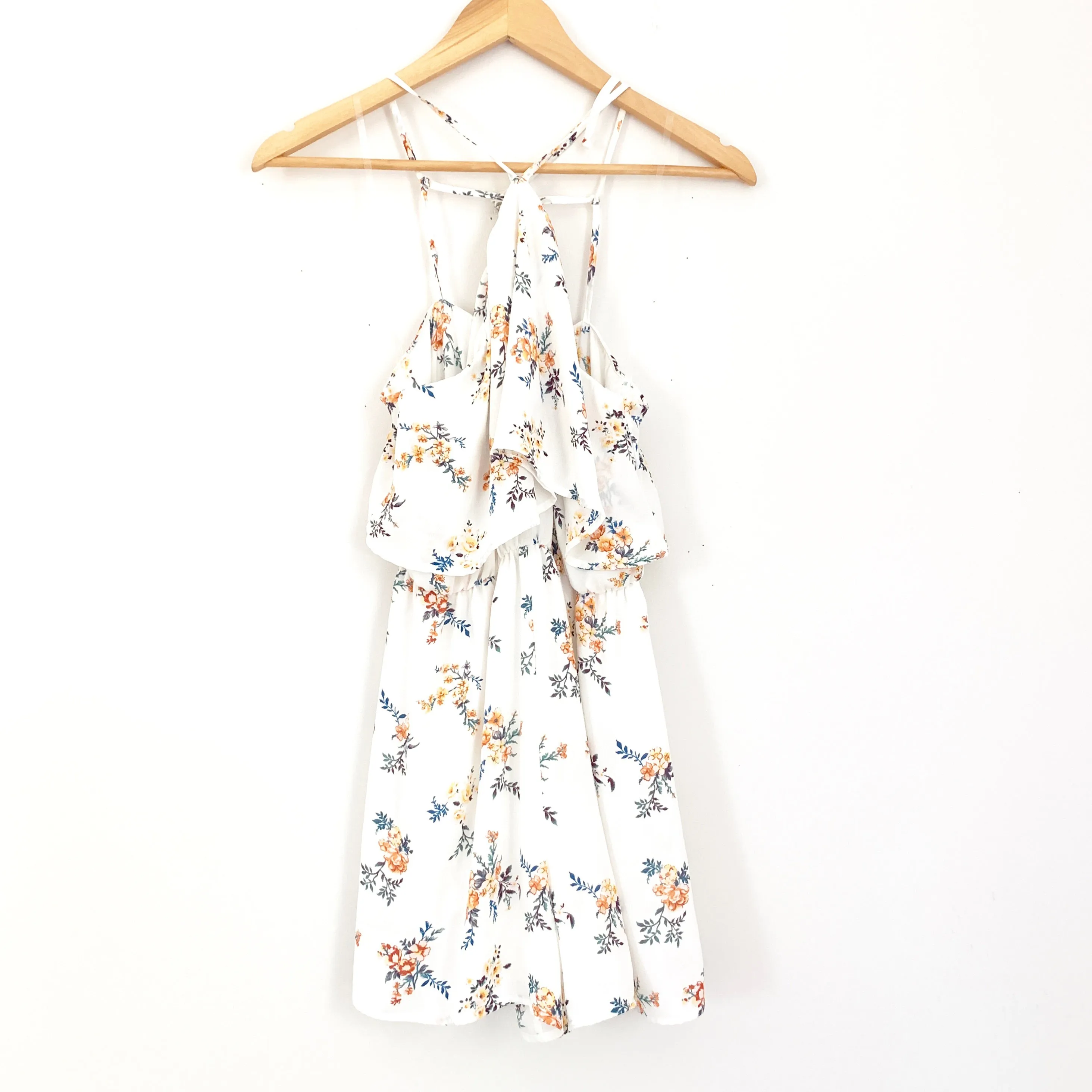 Lush White Floral Romper- Size S