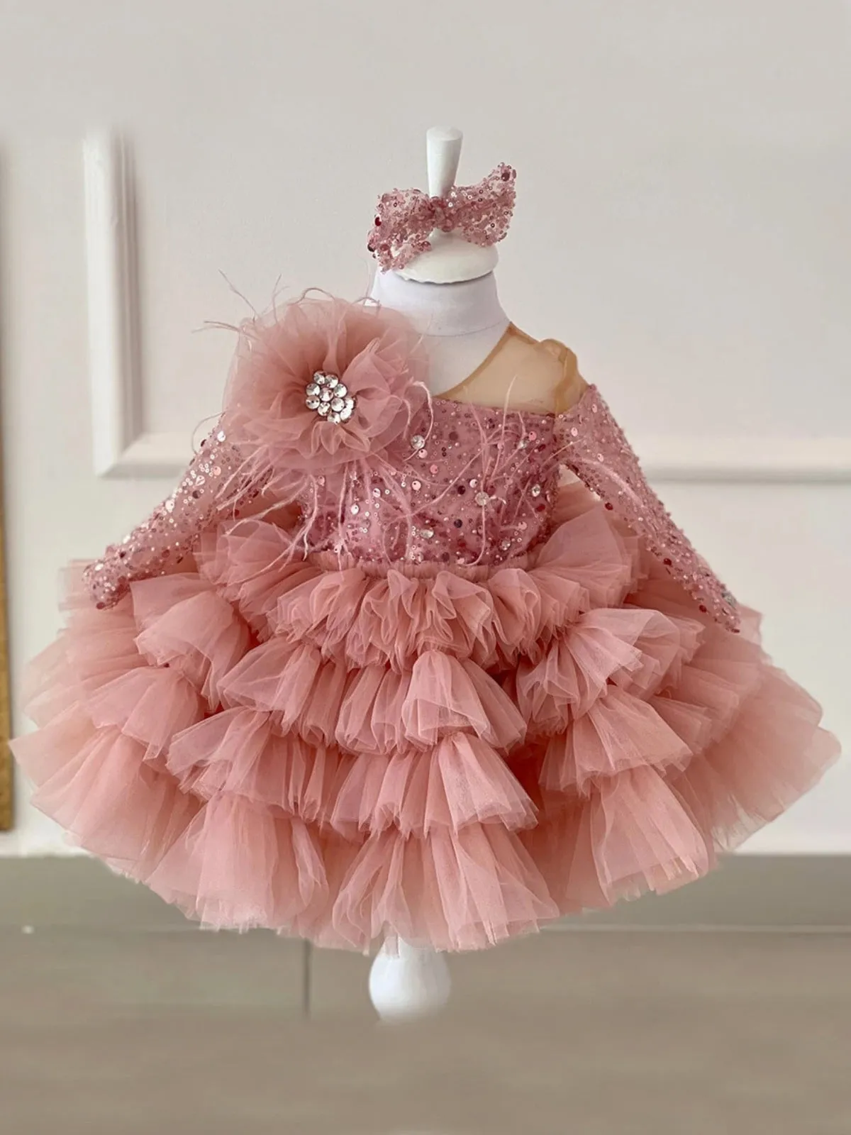 Luxurious and Sparkly Sequin Tiered Tutu Special Occasion Dress