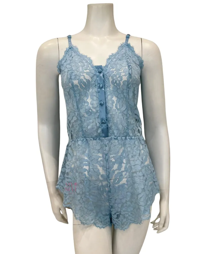 MAGNO2221 Aasmani Blue Lace Teddy Romper