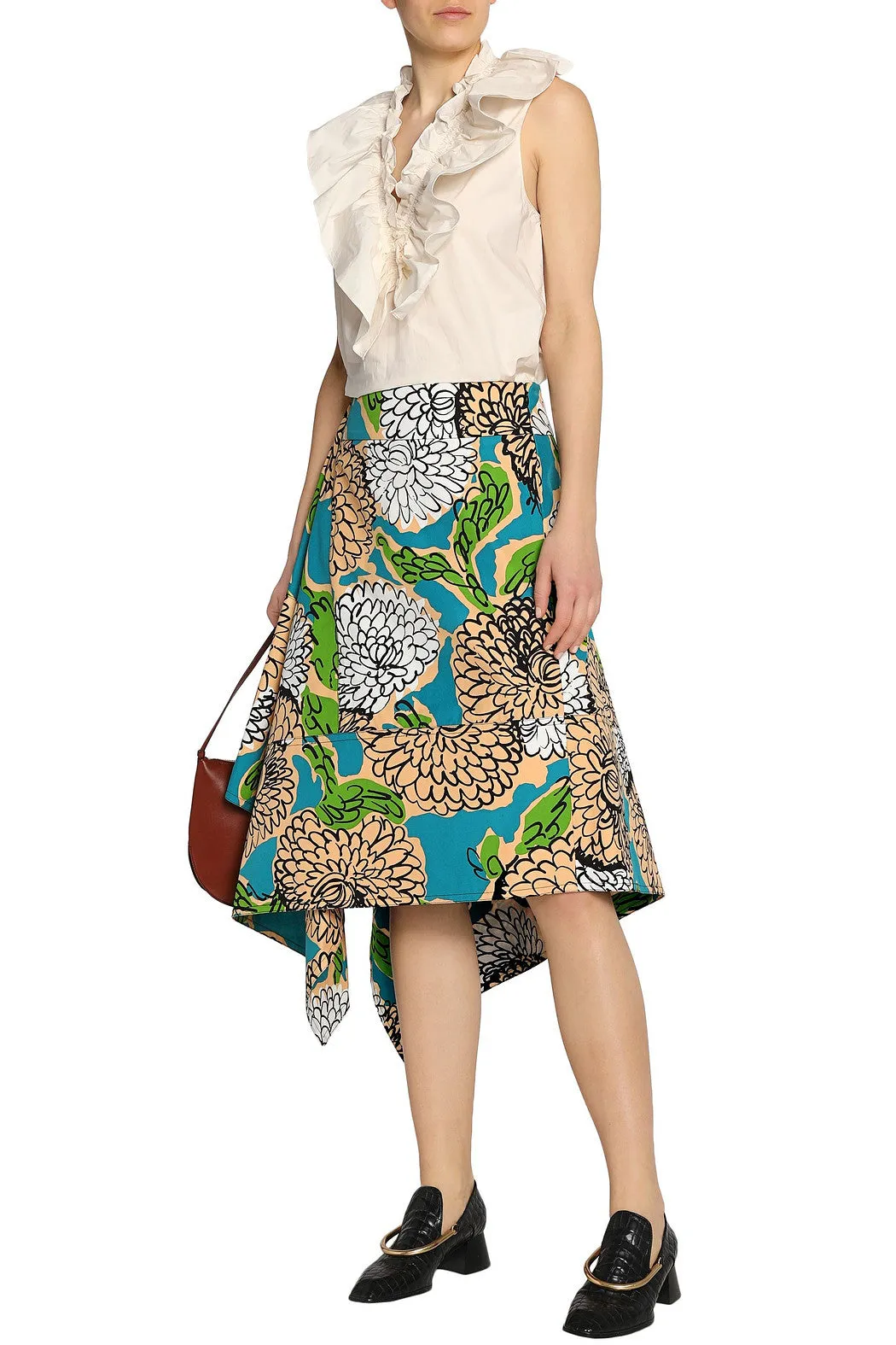 Marni Asymmetric Printed Cotton Skirt