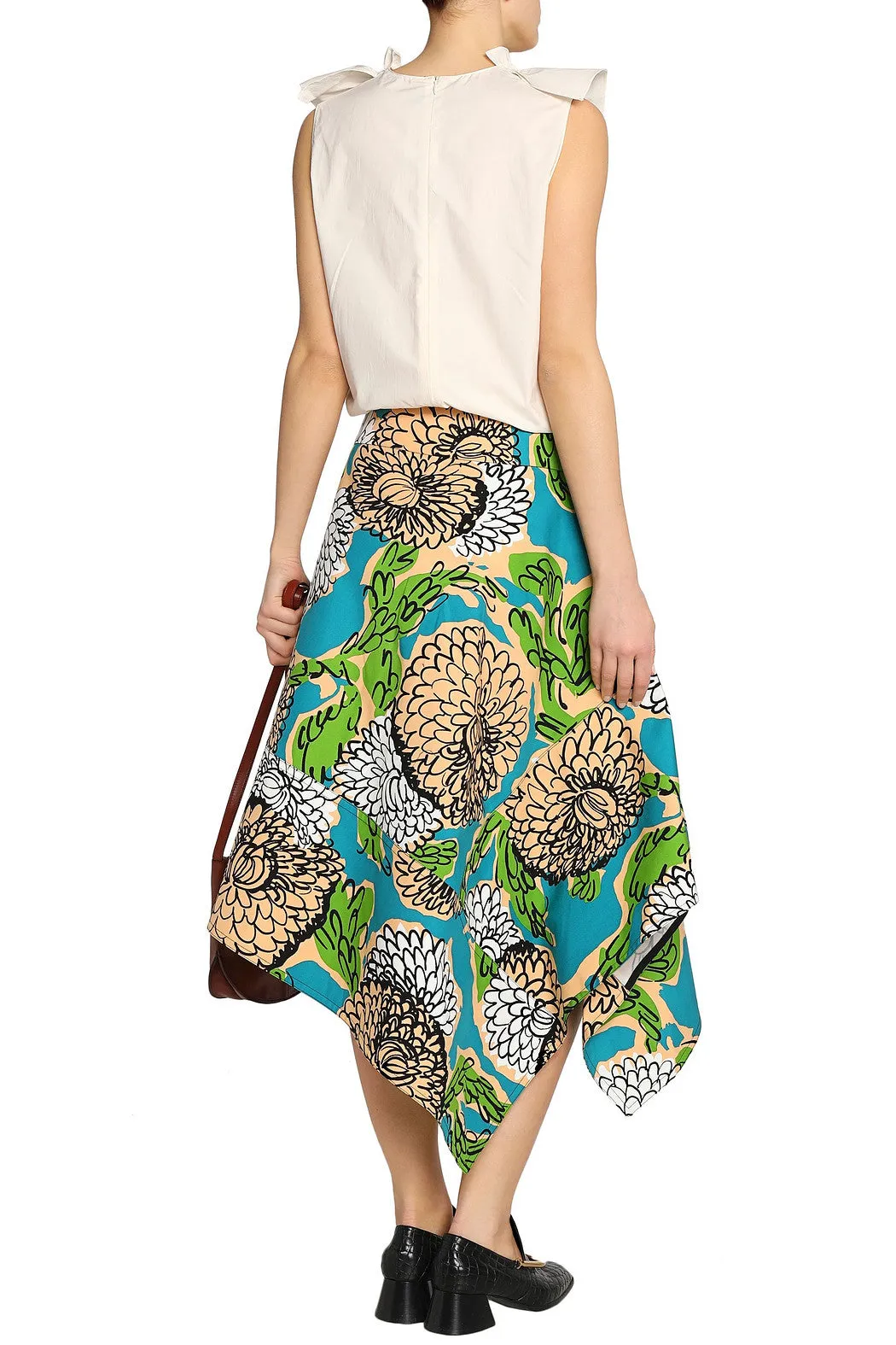 Marni Asymmetric Printed Cotton Skirt