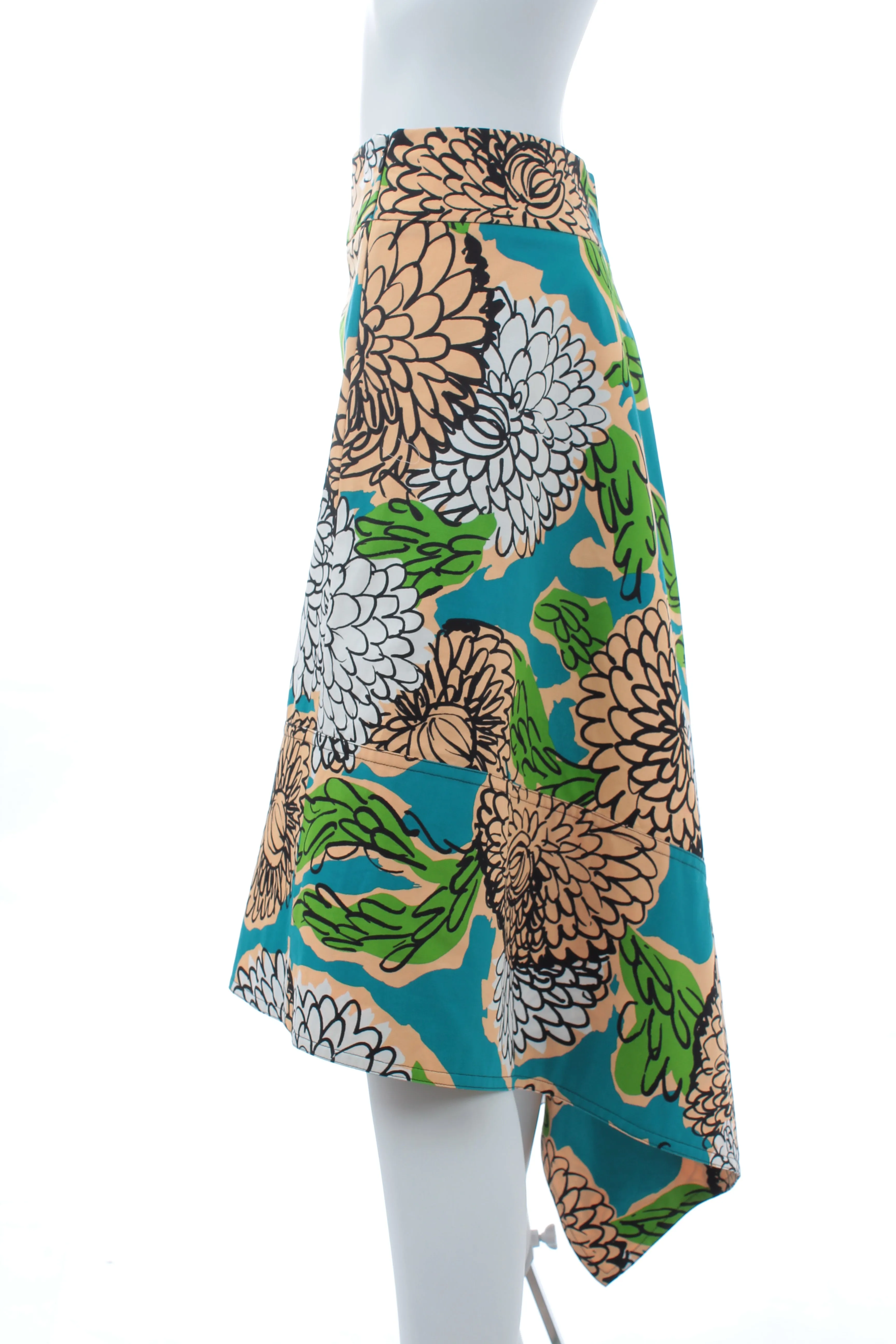 Marni Asymmetric Printed Cotton Skirt