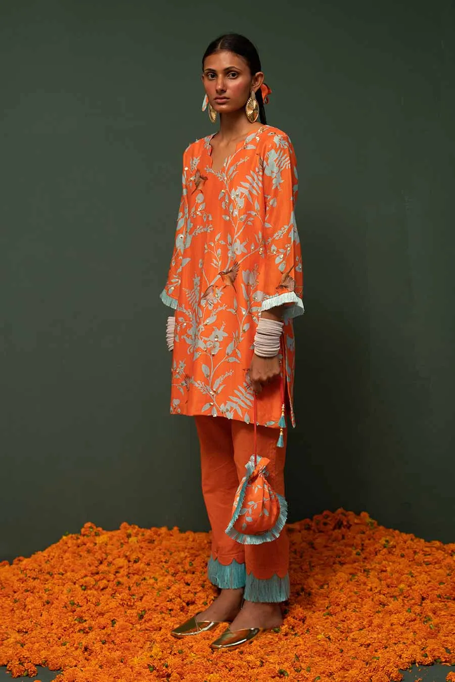 Masakali Orange Short Kurta Set